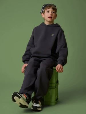 Chłopięca bluza nierozpinana z kapturem 4F 4FJRSS26TSWSM2828 - szara 4F JUNIOR