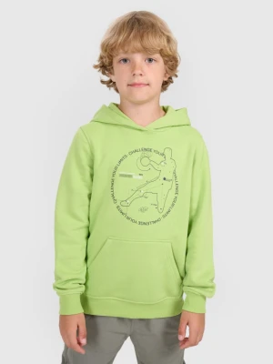 Chłopięca bluza nierozpinana z kapturem 4F 4FJWAW25TSWSM1958 - zielona 4F JUNIOR