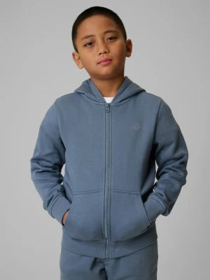 Chłopięca bluza rozpinana z kapturem 4F 4FJRSS26TSWSM2749 - denim 4F JUNIOR