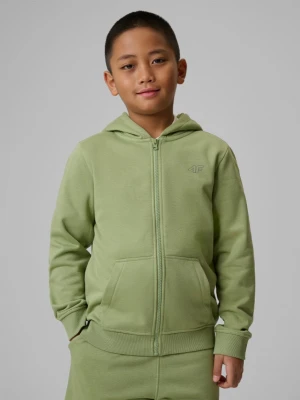 Chłopięca bluza rozpinana z kapturem 4F 4FJRSS26TSWSM2749 - zielona 4F JUNIOR