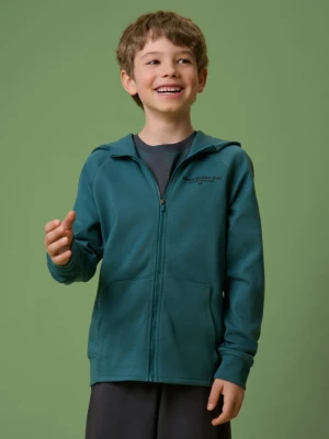 Chłopięca bluza rozpinana z kapturem 4F 4FJRSS26TSWSM2825 - turkusowa 4F JUNIOR