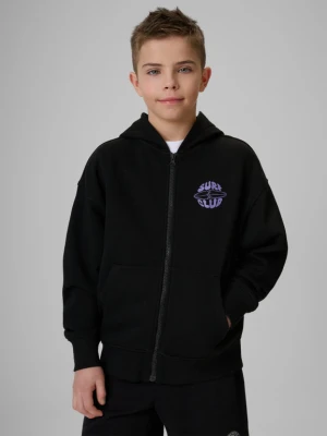 Chłopięca bluza rozpinana z kapturem 4F 4FJRSS26TSWSM2934 - czarna 4F JUNIOR