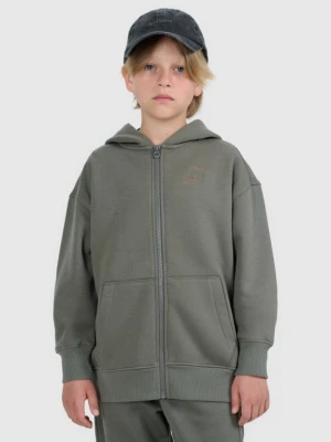 Chłopięca bluza rozpinana z kapturem 4F 4FJWAW25TSWSM2135 - khaki 4F JUNIOR