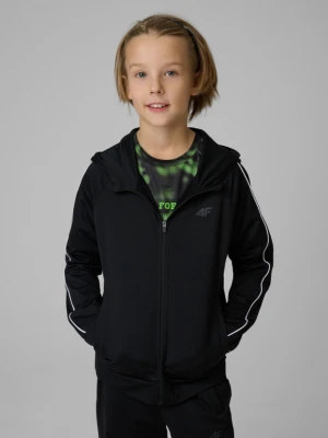 Chłopięca bluza treningowa rozpinana z kapturem 4F 4FJRSS26TFSWM0992 - czarna 4F JUNIOR