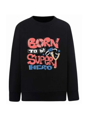 Chłopięca bluza z napisem Born to be superhero czarna TUP TUP