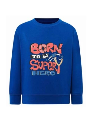 Chłopięca bluza z napisem Born to be superhero niebieska TUP TUP