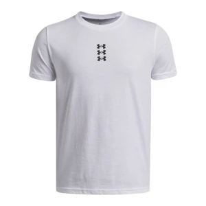 Chłopięca koszulka sportowa Under Armour UA B HOOPS Triple Logo SS - biała