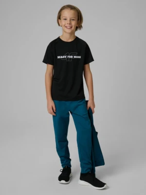 Chłopięca koszulka treningowa 4F 4FJRSS26TFTSM2391 - czarna 4F JUNIOR