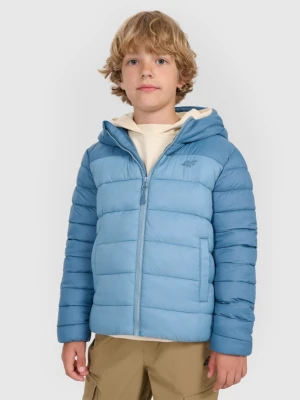 Chłopięca kurtka puchowa pikowana 4F 4FJRAW25TDJAM0770 - niebieska 4F JUNIOR