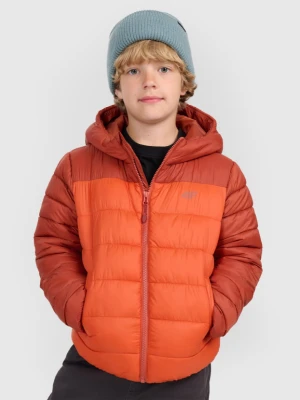 Chłopięca kurtka puchowa pikowana 4F 4FJRAW25TDJAM0770 - pomarańczowa 4F JUNIOR