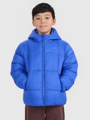 Chłopięca kurtka puchowa pikowana 4F 4FJRAW25TDJAM0809 - niebieska 4F JUNIOR