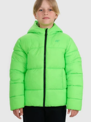 Chłopięca kurtka puchowa pikowana 4F 4FJRAW25TDJAM0809 - zielona 4F JUNIOR