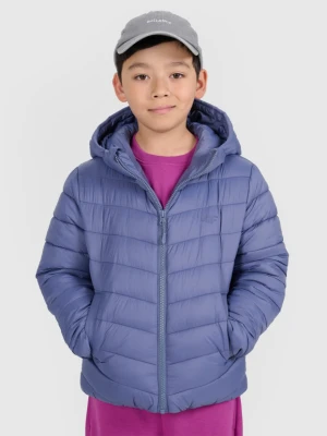 Chłopięca kurtka puchowa pikowana 4F 4FJRAW25TDJAM0819 - niebieska 4F JUNIOR