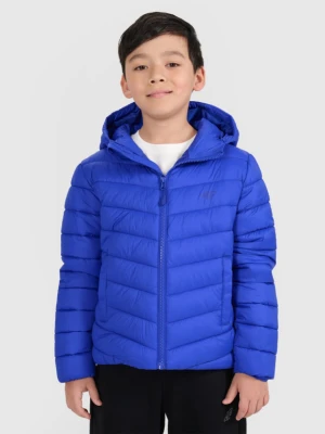 Chłopięca kurtka puchowa pikowana 4F 4FJRAW25TDJAM0819 - niebieska 4F JUNIOR