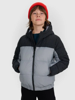 Chłopięca kurtka puchowa pikowana 4F 4FJRAW25TDJAM0820 - szara 4F JUNIOR