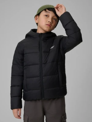 Chłopięca kurtka puchowa pikowana 4F 4FJWSS26TDJAM0741 - czarna 4F JUNIOR