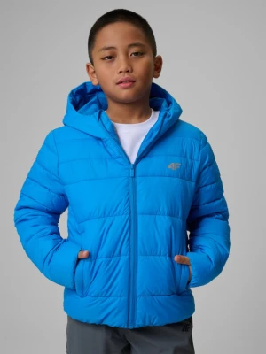 Chłopięca kurtka puchowa pikowana 4F 4FJWSS26TDJAM0741 - niebieska 4F JUNIOR