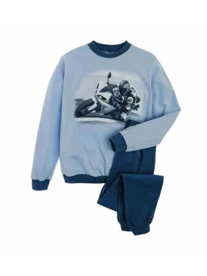 Chłopięca piżama niebieska z motocyklem TUP TUP