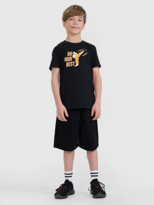 Chłopięce spodenki dresowe 4F 4FJRSS25TSHOM685 - czarne 4F JUNIOR