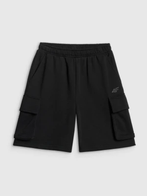 Chłopięce spodenki dresowe 4F 4FJWSS26TSHOM785 - czarne 4F JUNIOR