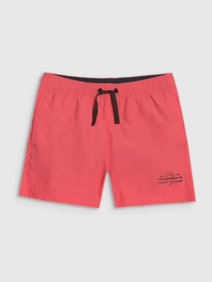 Chłopięce spodenki plażowe 4F 4FJWSS25UBDSM117 - czerwone 4F JUNIOR