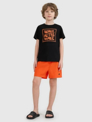 Chłopięce spodenki plażowe 4F 4FJWSS25UBDSM159 - czerwone 4F JUNIOR