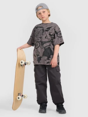 Chłopięce spodnie cargo 4F 4FJRAW25TTROM1527 - szare 4F JUNIOR