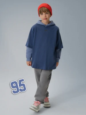 Chłopięce spodnie dresowe 4F 4FJRSS26TTROM1733 - szare 4F JUNIOR