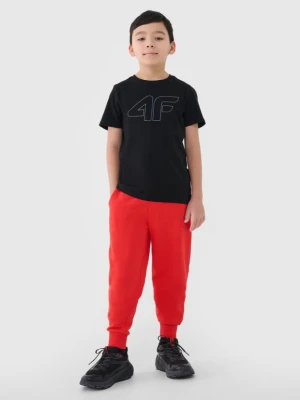 Chłopięce spodnie dresowe 4F 4FJWMM00TTROM0811 - pomarańczowe 4F JUNIOR