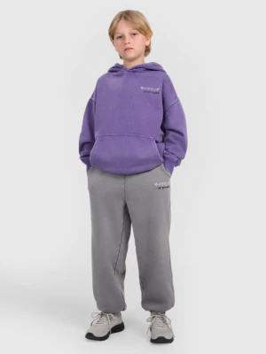 Chłopięce spodnie dresowe joggery 4F 4FJRAW25TTROM1528 - szare 4F JUNIOR