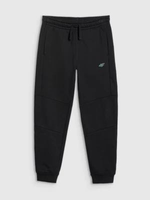 Chłopięce spodnie dresowe joggery 4F 4FJRAW25TTROM1578 - czarne 4F JUNIOR