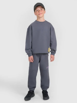 Chłopięce spodnie dresowe joggery 4F 4FJRAW25TTROM1605 - szare 4F JUNIOR
