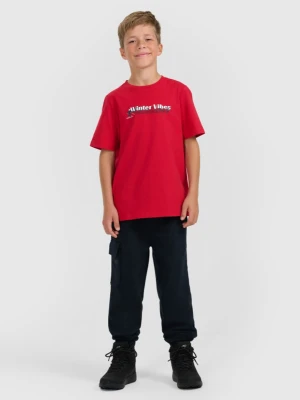 Chłopięce spodnie dresowe joggery 4F 4FJRAW25TTROM1841 - granatowe 4F JUNIOR