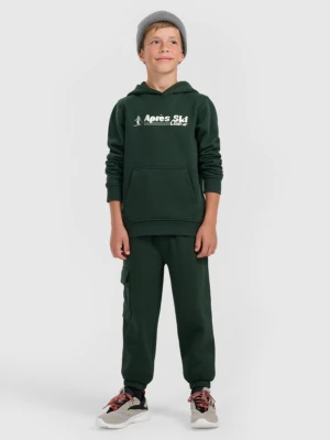 Chłopięce spodnie dresowe joggery 4F 4FJRAW25TTROM1841 - zielone 4F JUNIOR