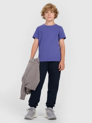 Chłopięce spodnie dresowe joggery 4F 4FJRMM00TTROM1628 - granatowe 4F JUNIOR