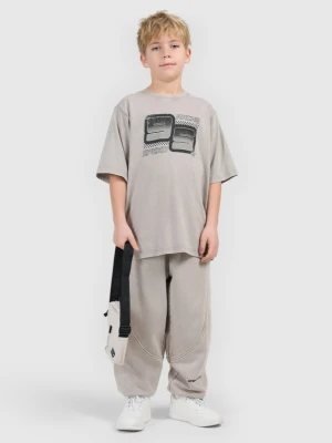 Chłopięce spodnie dresowe joggery 4F 4FJRSS26TTROM1872 - szare 4F JUNIOR
