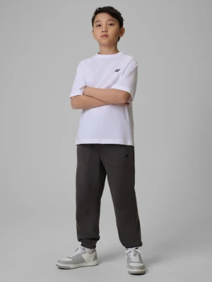 Chłopięce spodnie dresowe joggery 4F 4FJWSS26TTROM1437 - szare 4F JUNIOR