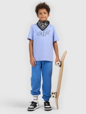 Chłopięce spodnie dresowe joggery 4F 4FJWSS26TTROM1506 - niebieskie 4F JUNIOR