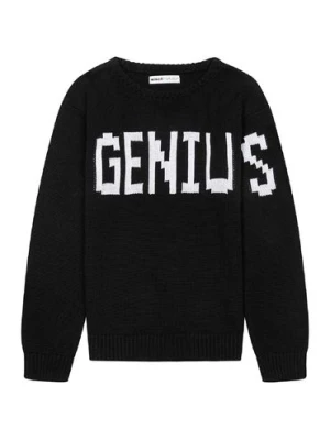 Chłopięcy bawełniany sweter oversize z napisem Genius Minoti