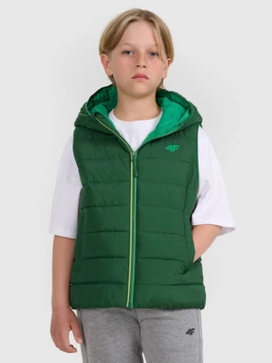 Chłopięcy bezrękawnik pikowany 4F 4FJRAW25TVJAM324 - zielony 4F JUNIOR