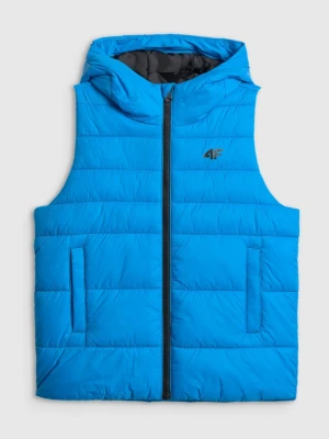 Chłopięcy bezrękawnik puchowy pikowany 4F 4FJWSS26TVJAM313 - zielony 4F JUNIOR