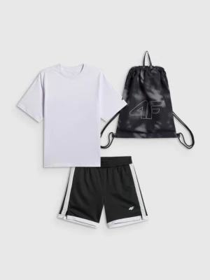 Chłopięcy komplet na WF 4F 4FJRSS26TAPSM190 - czarny 4F JUNIOR