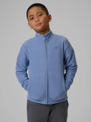 Chłopięcy polar rozpinany ze stójką 4F 4FJRSS26TFLEM508 - granatowy 4F JUNIOR