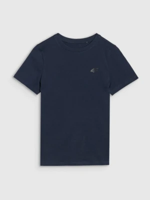 Chłopięcy t-shirt basic 4F 4FJWSS25TTSHM2178 - granatowy 4F JUNIOR