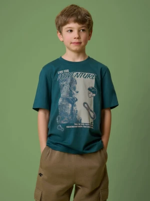 Chłopięcy t-shirt z 4F 4FJRSS26TTSHM3694 - turkusowy 4F JUNIOR