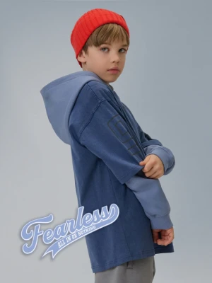 Chłopięcy t-shirt z nadrukiem 4F 4FJRSS26TTSHM3467 - niebieski 4F JUNIOR