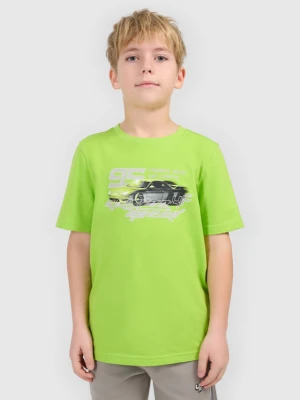 Chłopięcy t-shirt z nadrukiem 4F 4FJRSS26TTSHM3681 - zielony 4F JUNIOR
