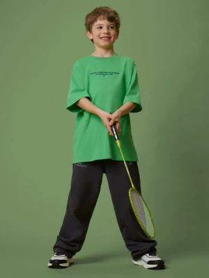 Chłopięcy t-shirt z nadrukiem 4F 4FJRSS26TTSHM3696 - zielony 4F JUNIOR