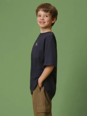 Chłopięcy t-shirt z nadrukiem 4F 4FJRSS26TTSHM3748 - szary 4F JUNIOR