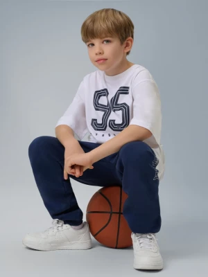 Chłopięcy t-shirt z nadrukiem 4F 4FJRSS26TTSHM3786 - biały 4F JUNIOR